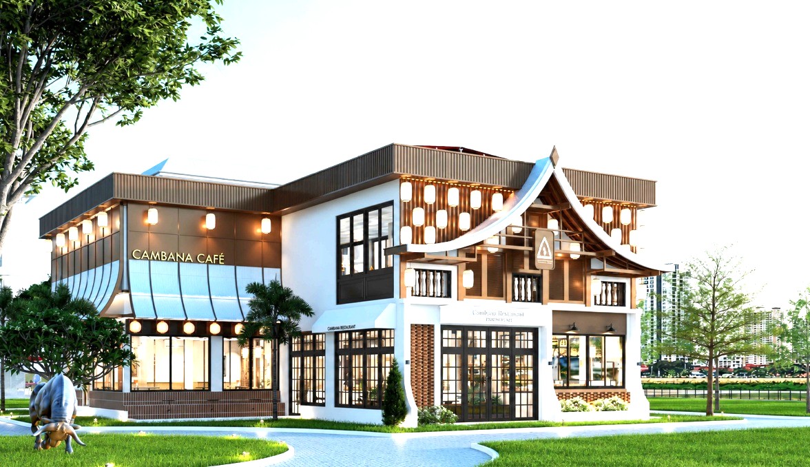 3D architectural rendering of the planned CAMBANA Diamond Island branch